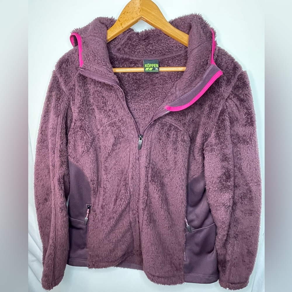 ⭐️Purple Koppen Fleece Hooded Jacket XL Perfect for fall!